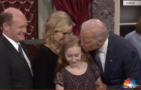 Howie confronts Joe Biden about touching children on CSPAN LIVE at LIU Biden-creepy-