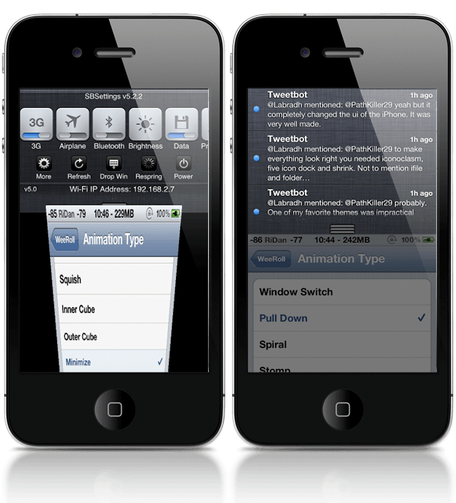 Top 5 de los mejores Tweaks de Cydia Weeroll