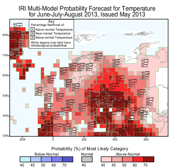 El verano que nos espera JJA13_Eur_temp