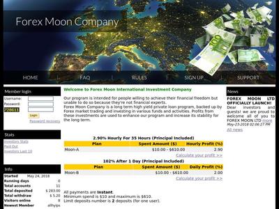 [SCAM] forex-moon.com - Min 10$ (hourly for 35 hours) RCB 80% Forex-moon.com