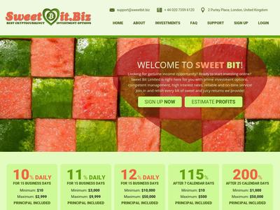 [SCAM] sweetbit.biz - Min 10$ (daily for 15 Business days) RCB 80% Sweetbit.biz