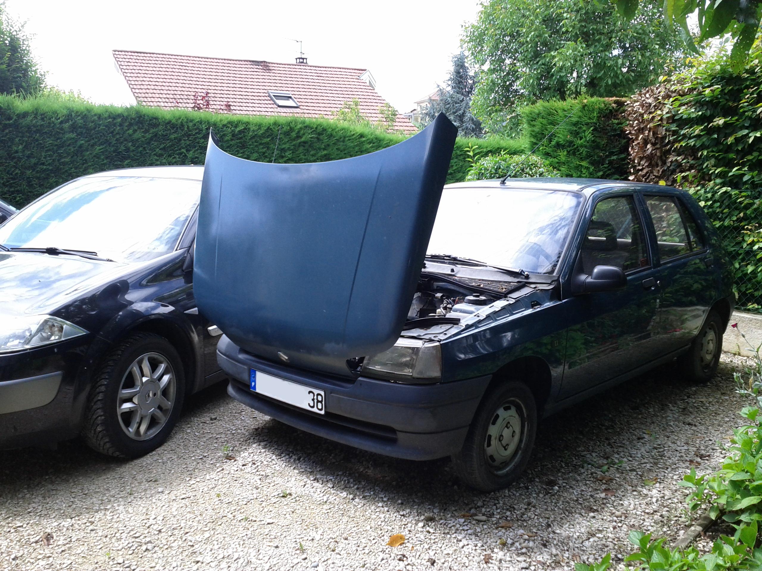 fete des peres originale: moteur posé, reglé, pret pour la balade! Clio1