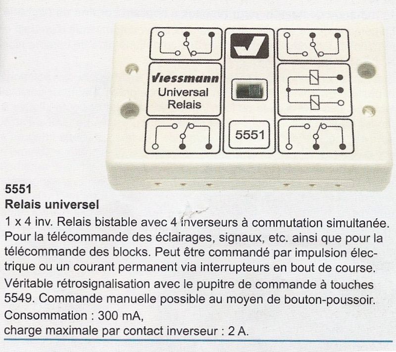 Itinéraires par matrice de diodes (7) : Exemple de relais Viessman_5551_bistable_4inv