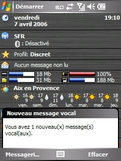 Déplacé : Notification messagerie vocale Notification