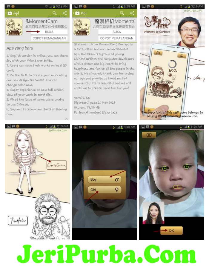 Mengulas 1 buah software Terbaru,  Update-Aplikasi-Edit-Foto-Karikatur-Android-Moman-Camera-Versi-2.3.6