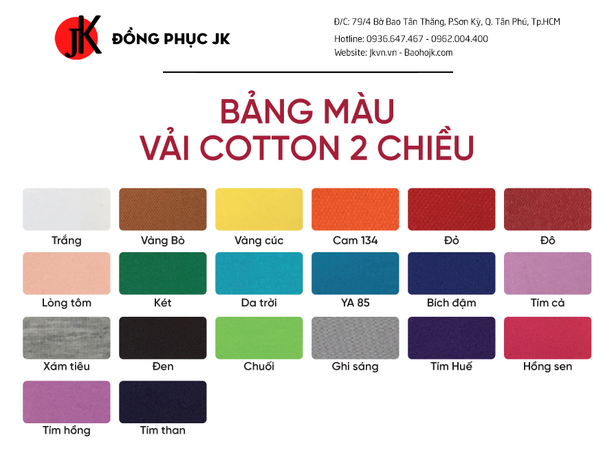 Tổng Hợp Bảng Màu Áo Đồng Phục - Bảng Màu Vải Chi Tiết Nhất Bang-mau-cotton-2-chieu