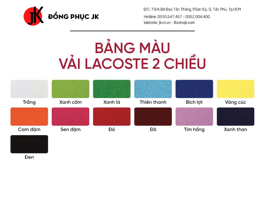 Tổng Hợp Bảng Màu Áo Đồng Phục - Bảng Màu Vải Chi Tiết Nhất Bang-mau-lacose-2-chieu