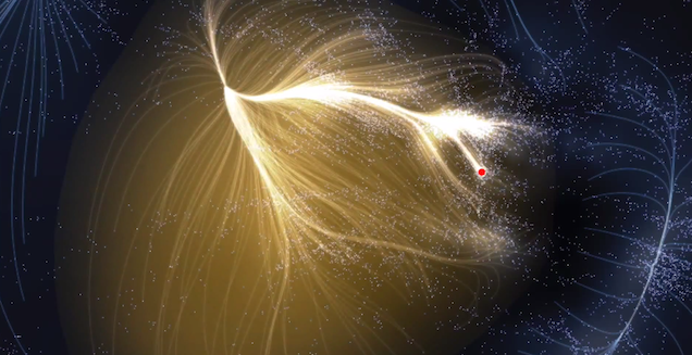 La Vía Láctea situada en el mapa entre otras 100.000 Galaxias E0A