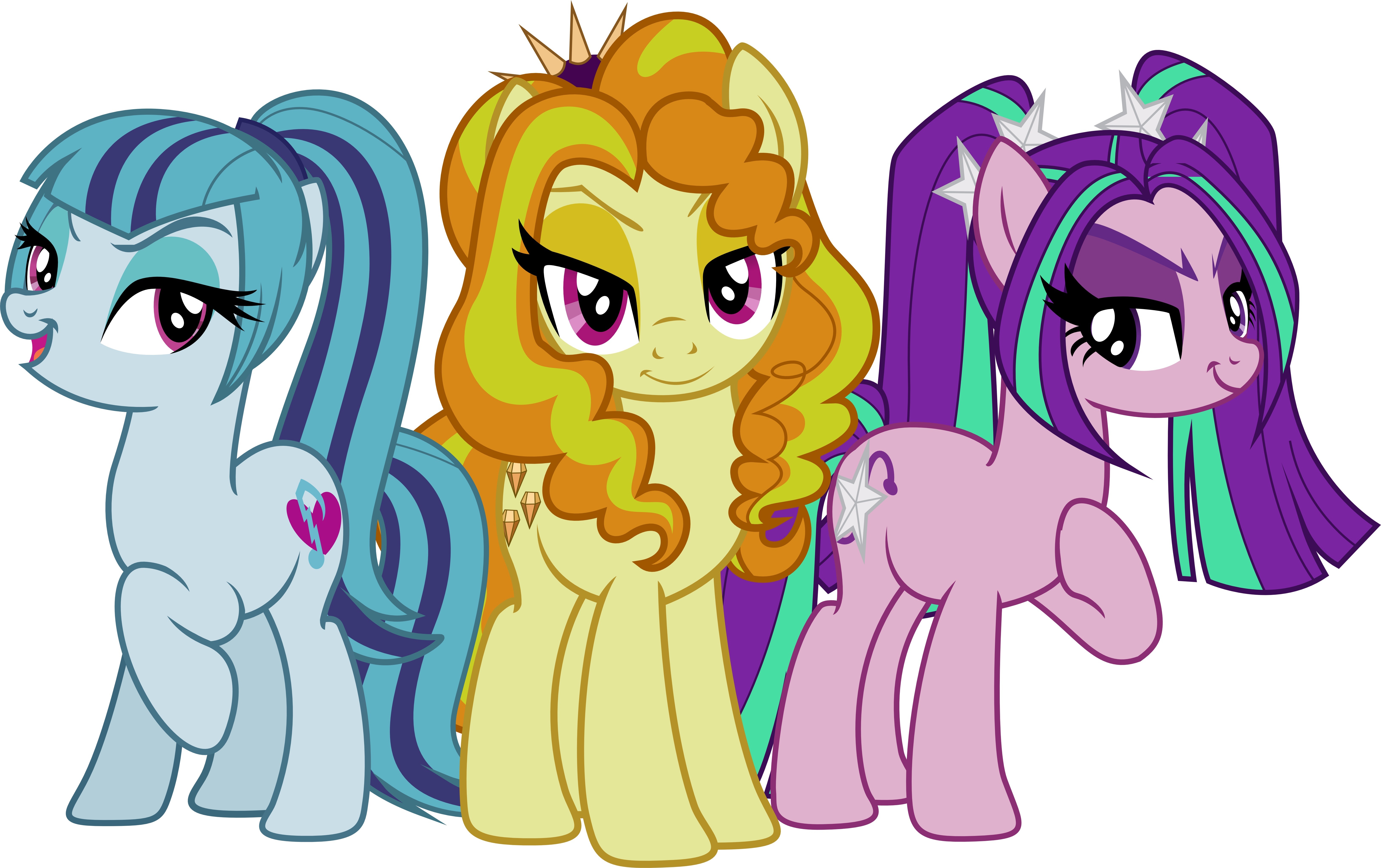 adagio dazzle, aria blaze and sonata dusk version pony CA7