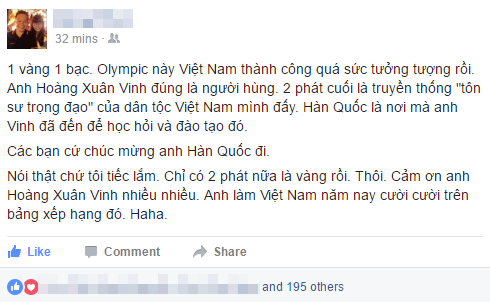 "Từ huyền thoại cũng không đủ để miêu tả kỳ tích của xạ thủ Hoàng Xuân Vinh" 7-1470846374171