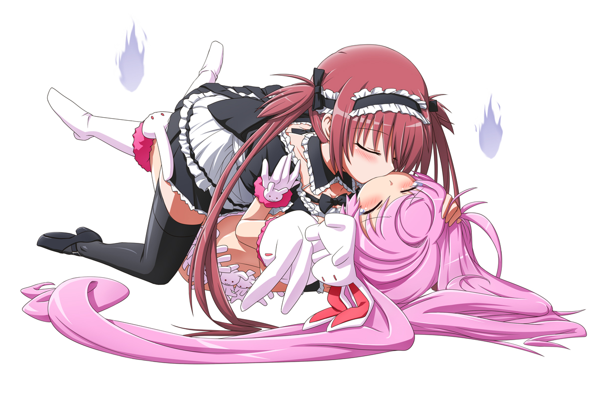 Post your ecchiest pics Konachan.com%20-%20132551%202girls%20airi%20dress%20kiss%20lolita_fashion%20maid%20pink_hair%20queen%27s_blade%20shirosame%20tagme_%28character%29%20thighhighs%20white%20yuri