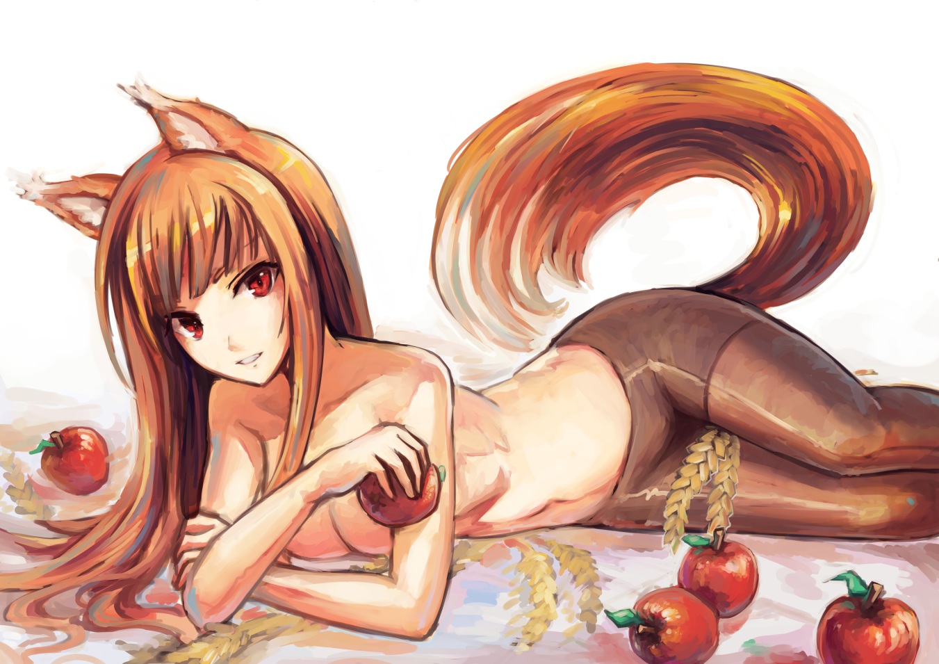 [FLOOD] Darkness Room ~ - Page 3 Konachan.com%20-%20156608%20animal_ears%20apple%20brown_hair%20cleavage%20doomfest%20horo%20long_hair%20pantyhose%20red_eyes%20spice_and_wolf%20tail%20topless