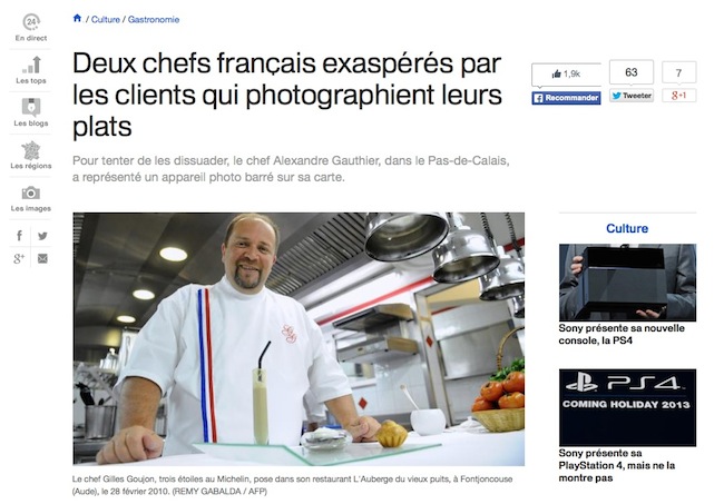 Les Chefs qui souhaitent interdire les photos de bouffe ! by Korben Chef