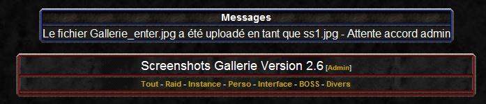 La GALLERIE aux Screenshots Message