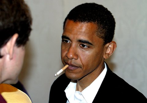 Bendo thinks smokers are "less intelligent" Obama_Smoking_Cigarette