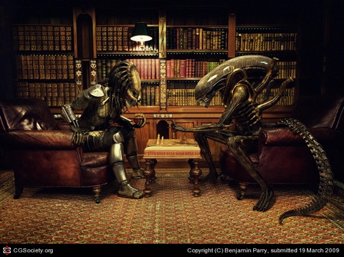 Les échecs en peinture Alien-vs-predator-chess-20090426-124300