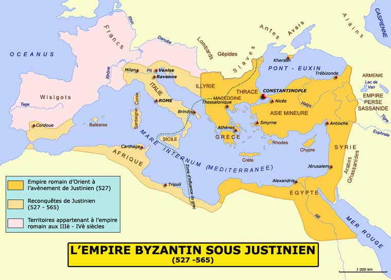 Annexion pacifique du Liban et de la Jordanie par la Syrie Empire-Byzantin-empire-romain-d-Orient-sous-Justinien-Thrace-Macedoine-Ilyrie-Egypte-Syrie-tripolie-Sicile-Grece-Jerusalem-527-565-