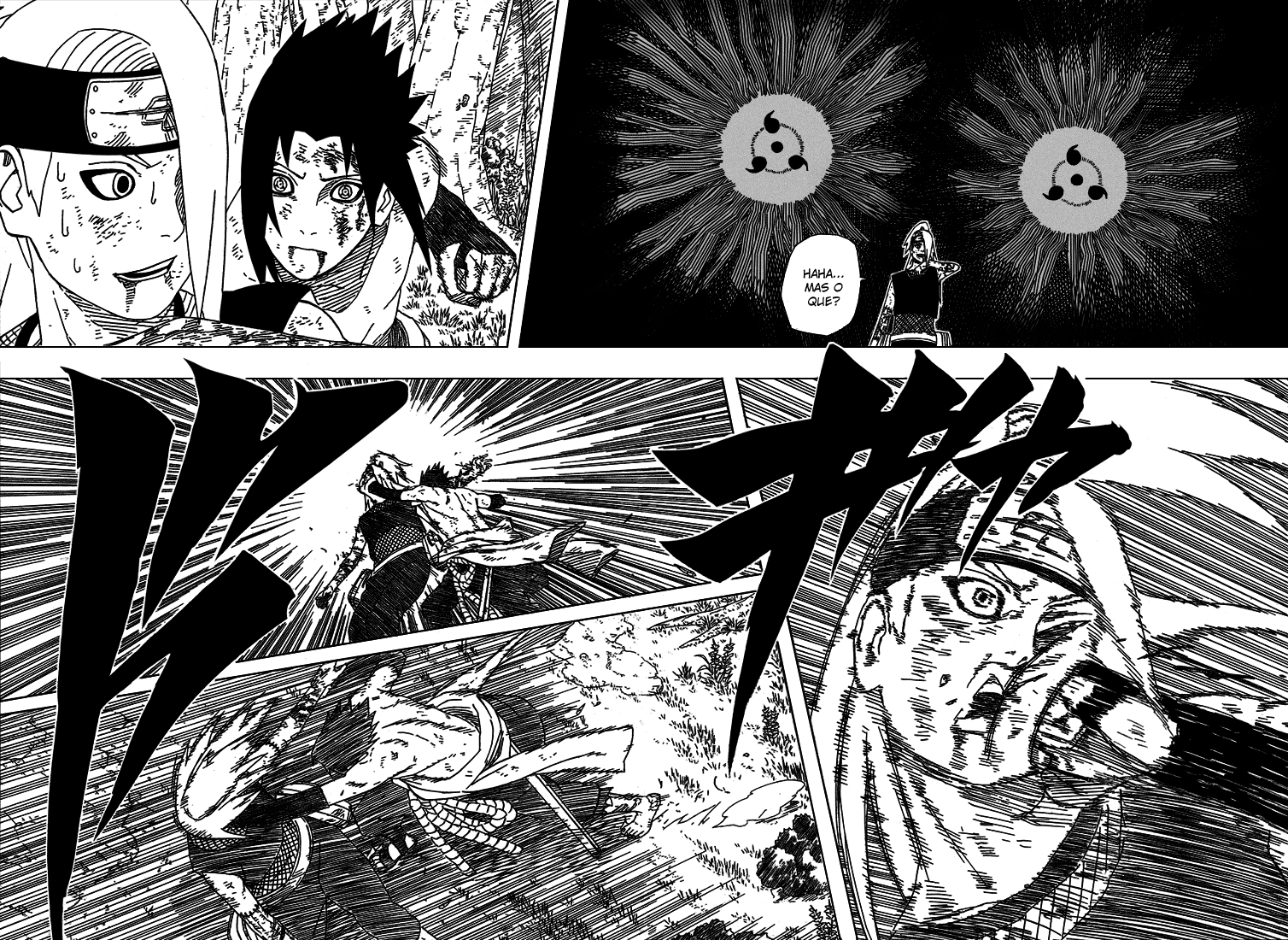 Tobi (yelow mask) e Deidara Vs Kisame e Itachi 10-11