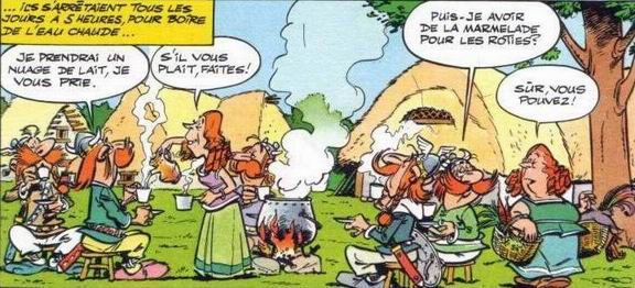 - du sanglier bouilli avec de la sauce à la menthe, Astérix ! - pauvre bête. Bretagne