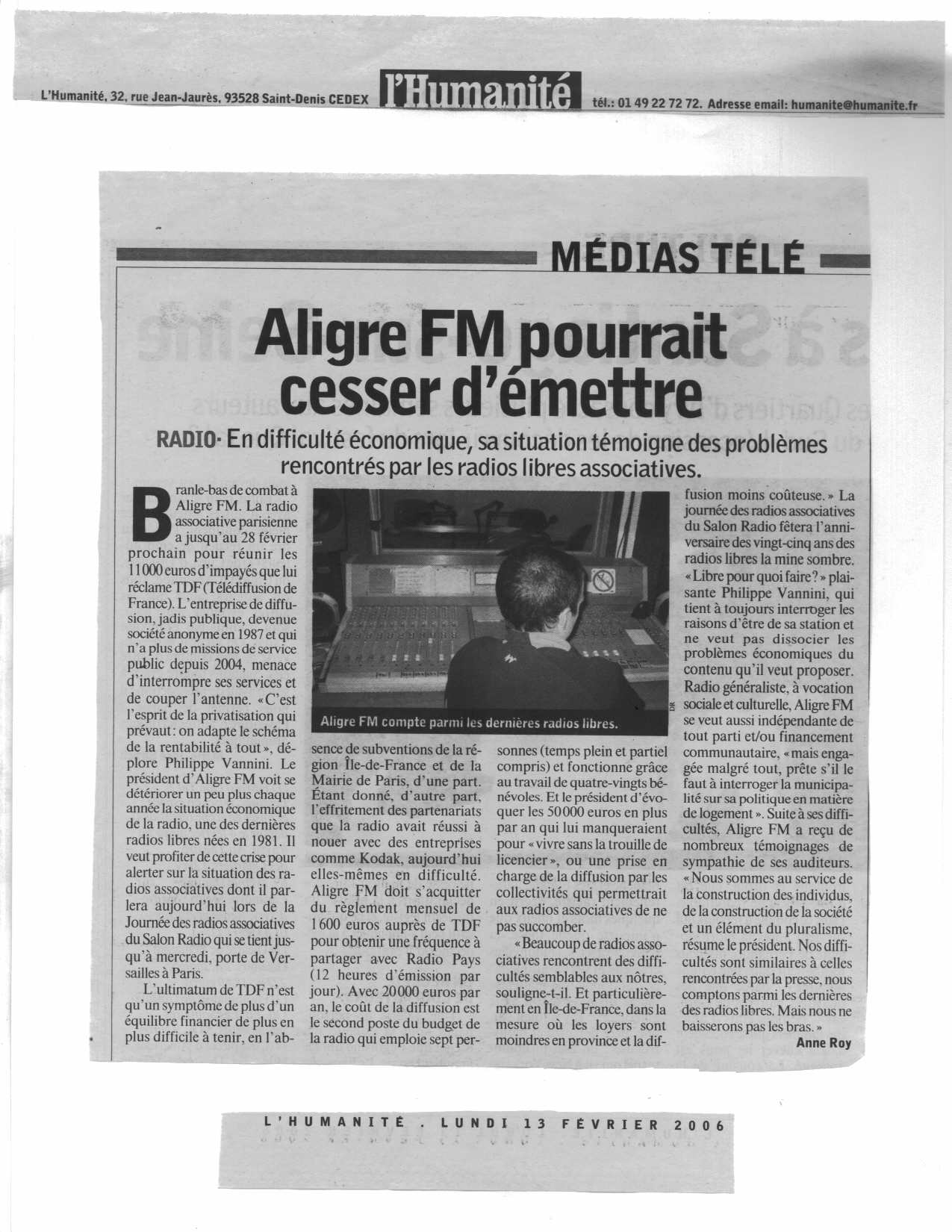 ALIGRE FM APPEL AU SECOURS !!!! - Page 2 Humanit_2_13-02-06