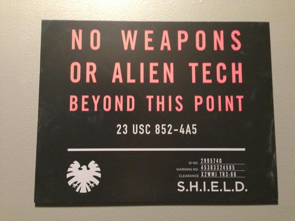 Agents of S.H.I.E.L.D. (TV) No-weapons-or-aliens-tech-beyond-this-point-shield