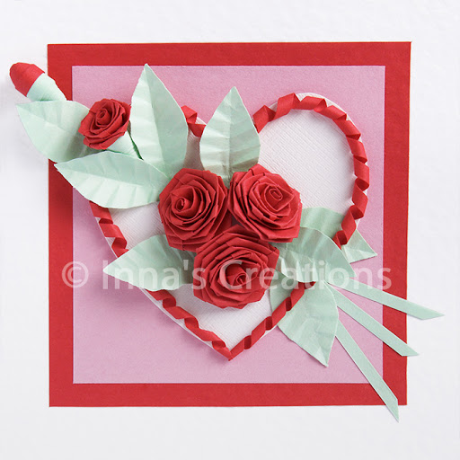 عمل وردة بشريط ستان Valentine-folded-roses