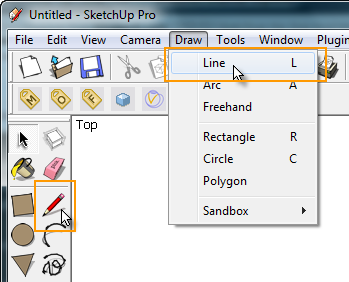 SketchUp - SketchUp Basic : การใช้งานเครื่องมือ Line Lineselect