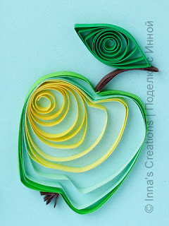 اشغال ورقيـة بشرائط الورق Green-quilled-apple