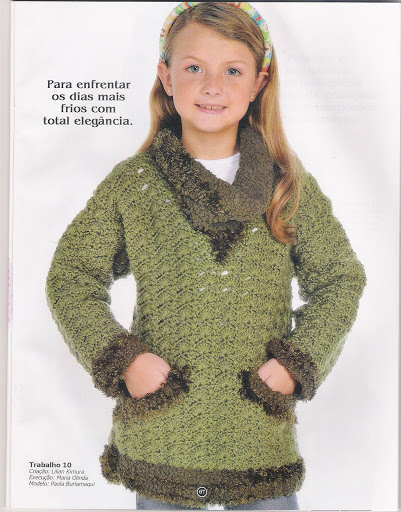 بلوزة كروشية بياقة كول شال وجيوب داخلية لاتفوتك Moda%20Croche%20Infantil%20%288%29