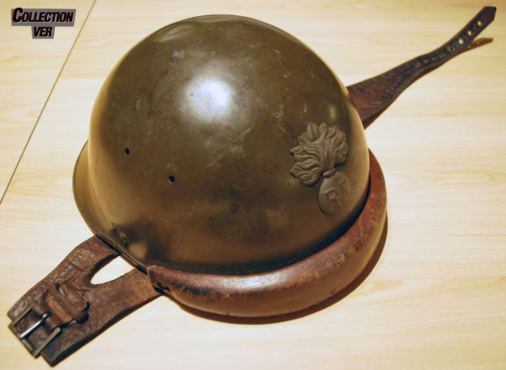 Bourrelet cuir brun foncé casque Modèle 35 Troupes motorisées taille bombe  C.
