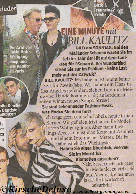 BILD am Sonntag: Um minuto com Bill Kaulitz 1753283275844129