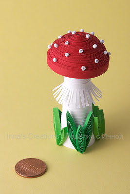 اشغال ورقيـة بشرائط الورق Mushroom-3d-quilling