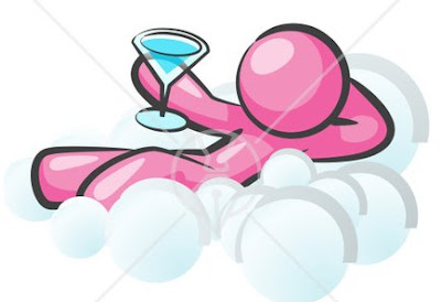 Vot avatare 22829-Clipart-Illustration-Of-A-Relaxed-Pink-Man-Drinking-A-Martini-And-Kicking-Back-On-Cloud-Nine