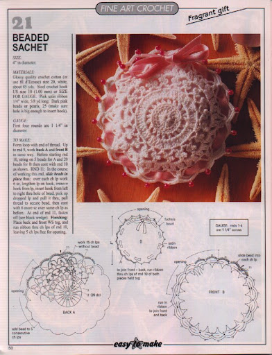 مفارش كروشيه للاوانى السخنة بالباترون Sachet_Beaded