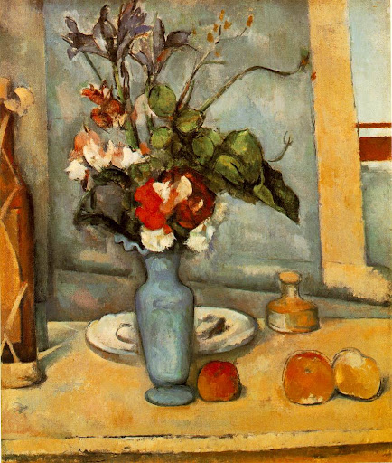 لوحات للفنان الفرنسي بول سيزان Cezanne.bluevase