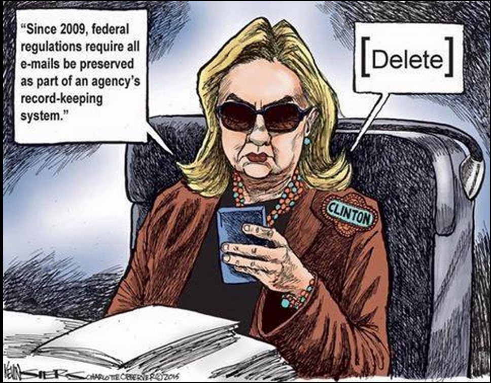 Another Oblamer "most transparent administration" Lie  Clinton-Email-Cartoon-Deleted