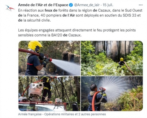 Feux de forêt: des moyens militaires en soutien des secours . 1194903840