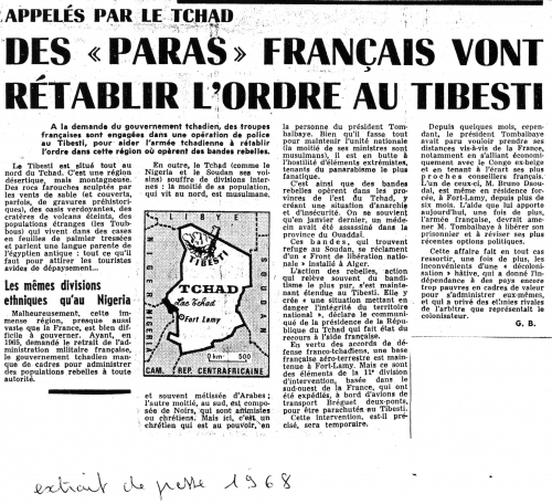 Il y a 50 ans, des soldats français étaient déployés en opex au Tchad . 2261996268