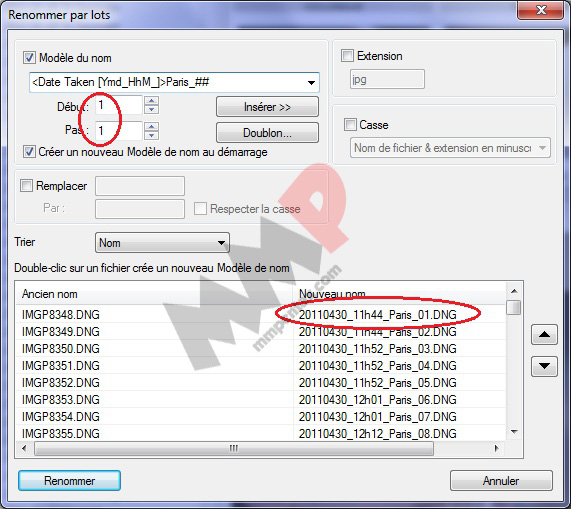 Renommer ses photos par lot 04