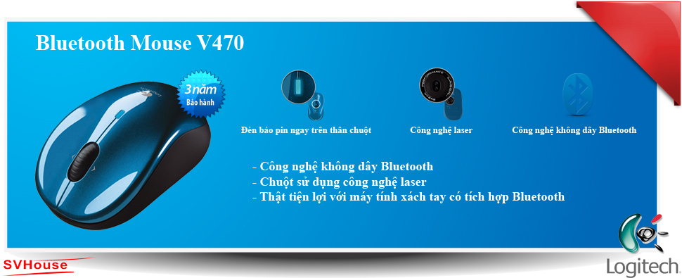 HN-Bán Phân Phối,Lẻ Chuột Không Dây Logitech (giá tốt fullvat)  V470_svhouse