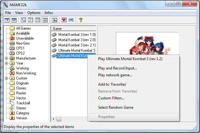 Mame32k modificado para Mortal Kombat y Killer Instinct - Página 3 Propiedades