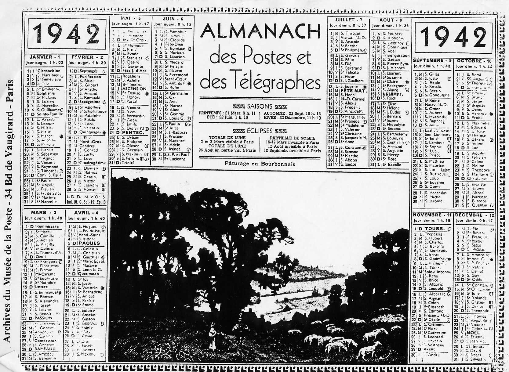 Calendriers 1942