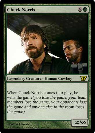 Bilderspiel Chuck-Noris-Trading-card-game