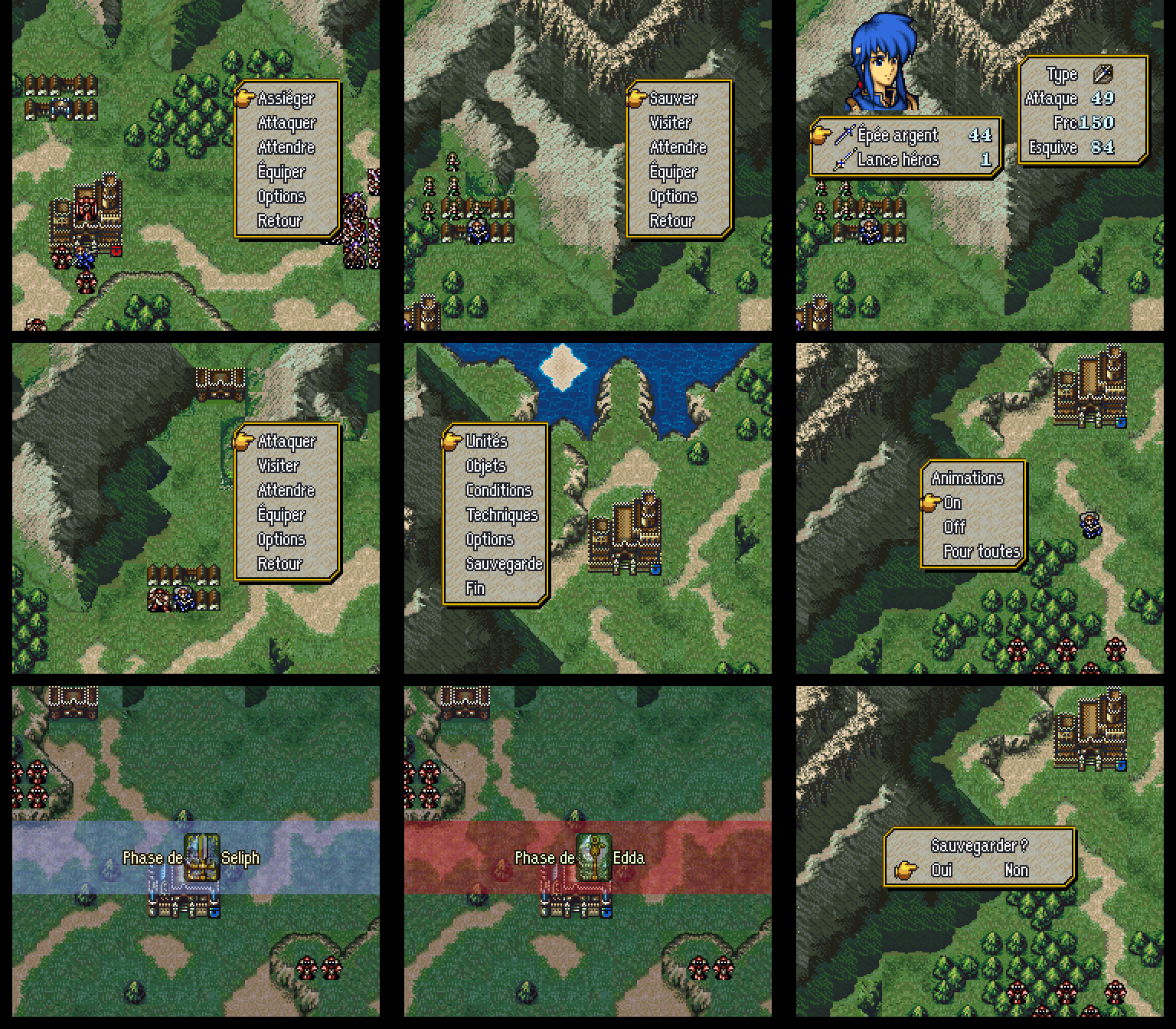 Traduction non-officielle de Fire Emblem 4 Commandes