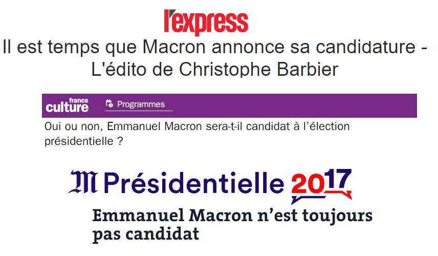 RECUL DE LA  LIBERTE DE LA PRESSE ET DE L 'INFORMATION. Macron-candidat-1