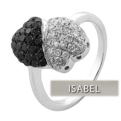 خواتم الماس بالون الأسود من lSABEL  24403