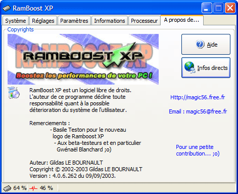 RamBoost XP 4.0.6.324 =>> Vite vite Apropos