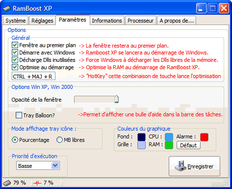 RamBoost XP 4.0.6.324 =>> Vite vite Parametres