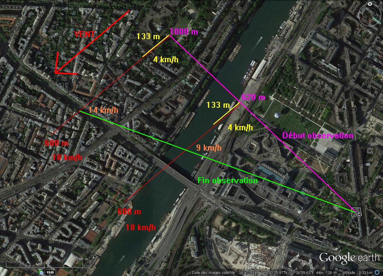 2015: le 09/10 à 20h00 - Boule de feu traversant le ciel -  Ovnis à Paris XV - Paris (dép.75) Map2