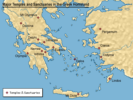 Map of Sacred Places in Greece Map08